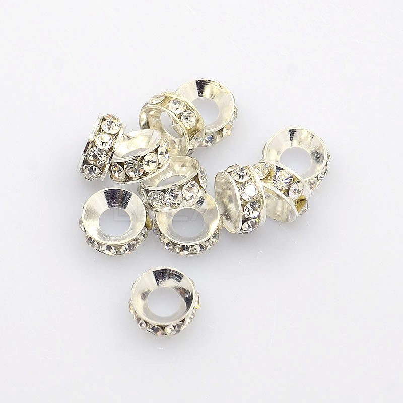 Brass Rhinestone Spacer Beads Lbeads