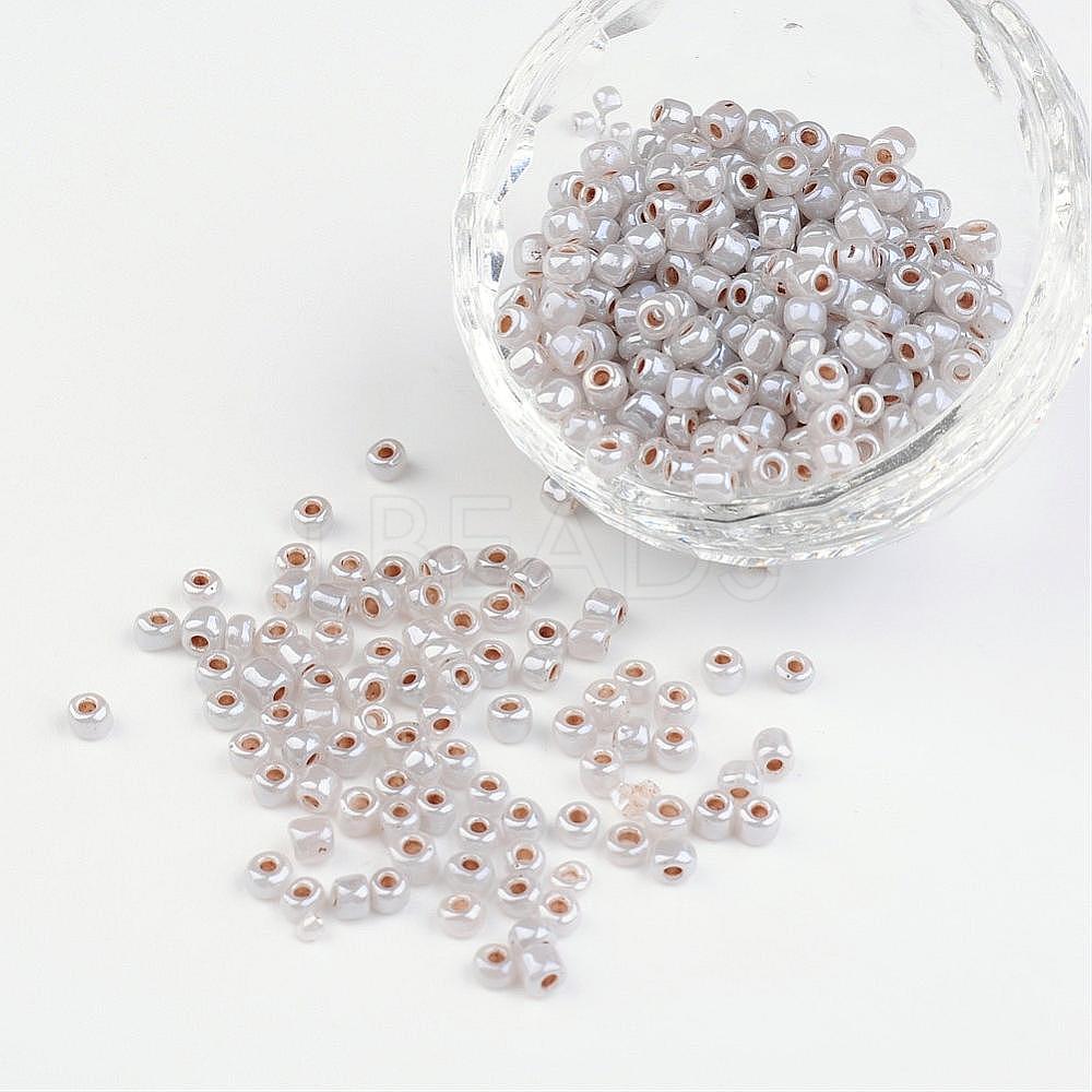 DIY Craft Beads 6/0 Ceylon Round Glass Seed Beads, RosyBrown, Size