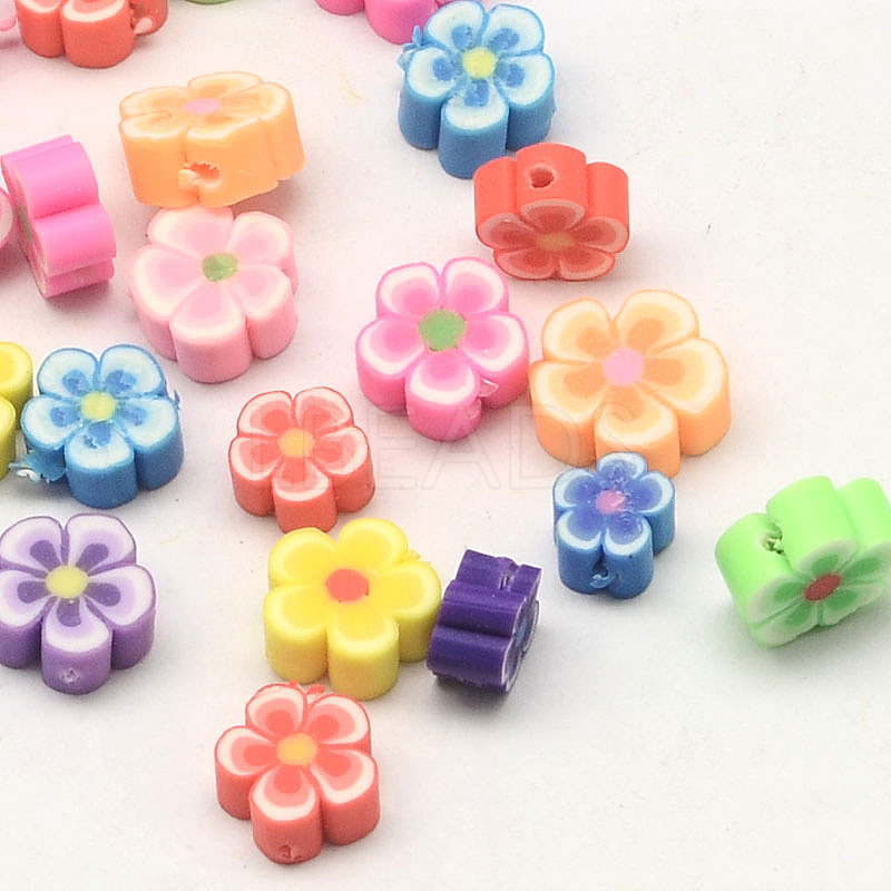 Handmade Polymer Clay Flower Plum Blossom Beads - Lbeads.com