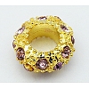 Alloy Rhinestone European Beads CPDL-H011-2-1