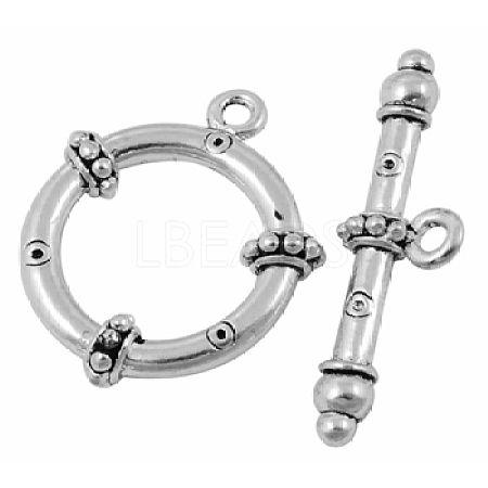 Tibetan Style Toggle Clasps EA9148Y-1