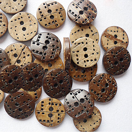 Round Carved 2-hole Basic Sewing Button NNA0YZW-1