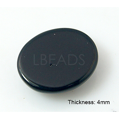 Natural Dyed & Heated Black Agate Cabochons G-BA10x8x4-1