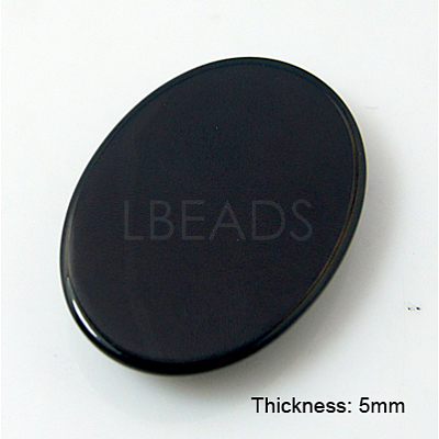 Natural Dyed & Heated Black Agate Cabochons G-BA25x18x5-1