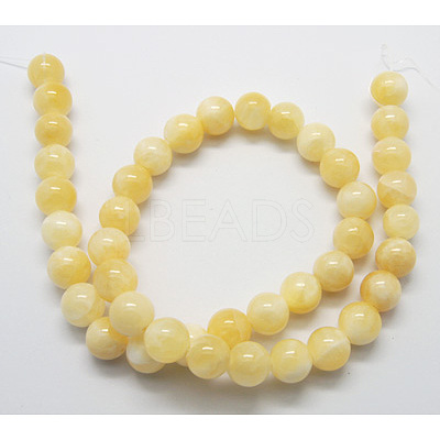 Natural Yellow Jade Beads G-Q278-1-1
