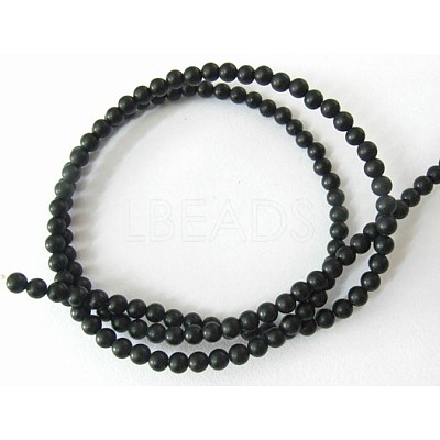 Grade A Round Frosted Dyed & Heated Black Agate G447-1-1
