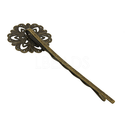 Brass Hair Bobby Pin Findings HJEW-H011-AB-1
