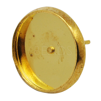 Brass Stud Earring Settings IFIN-Q006-G-1