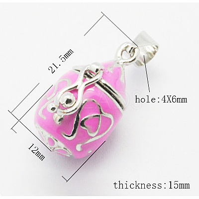 Brass Prayer Box Pendants KK-Q199-4-1