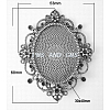 Alloy Oval Cabochon Settings PALLOY-A17035-AS-1