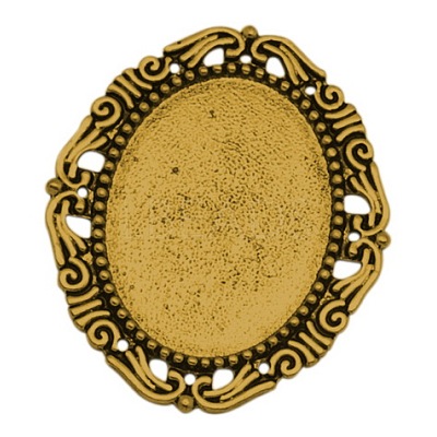 Alloy Cabochon Settings PALLOY-A15623-AG-NF-1