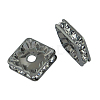 Brass Rhinestone Spacer Beads RB-A013-8x8-01B-1