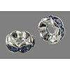 Brass Rhinestone Spacer Beads RB-A014-L12mm-04S-1