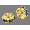 Brass Rhinestone Spacer Beads RB-A014-L6mm-04G-NF-1