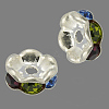 Brass Rhinestone Spacer Beads RB-A014-L6mm-37S-NF-1
