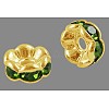 Brass Rhinestone Spacer Beads RB-A014-L8mm-07G-1