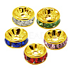 Brass Rhinestone Spacer Beads RB-A014-Z7mm-G-1