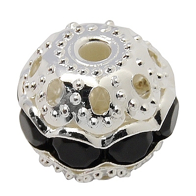 Brass Rhinestone Beads RB-A011-8mm-02S-1