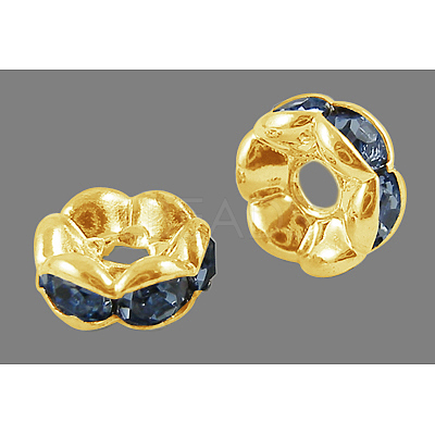 Brass Rhinestone Spacer Beads RB-A014-L6mm-04G-NF-1