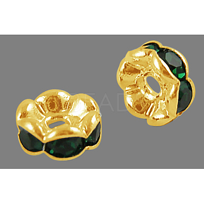 Brass Rhinestone Spacer Beads RB-A014-L6mm-08G-NF-1
