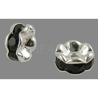 Brass Rhinestone Spacer Beads RB-A014-L8mm-02S-1