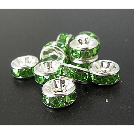 Brass Grade A Rhinestone Spacer Beads RB-A004-8-1