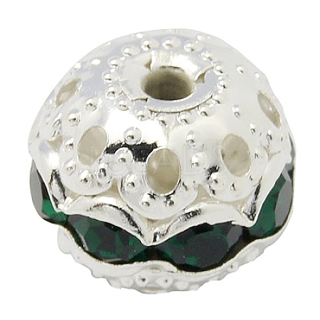 Brass Rhinestone Beads RB-A011-8mm-08S-1