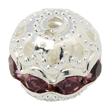 Brass Rhinestone Beads RB-A011-8mm-10S-1