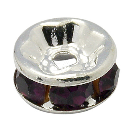Brass Grade A Rhinestone Spacer Beads RB-A014-Z7mm-11S-1