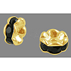 Brass Rhinestone Spacer Beads RSB030NF-04G-1