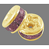 Brass Grade A Rhinestone Spacer Beads RSB038NF-07G-1