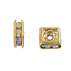 Brass Rhinestone Spacer Beads RSB071NF-02G-1