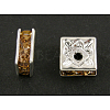 Brass Rhinestone Spacer Beads RSB072-05S-1