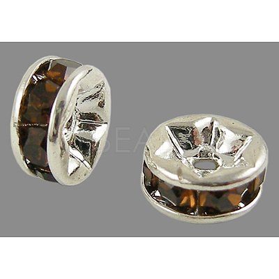 Brass Grade A Rhinestone Spacer Beads RSB034NF-06-1