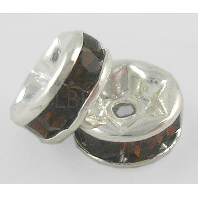 Brass Grade A Rhinestone Spacer Beads RSB036NF-06-1
