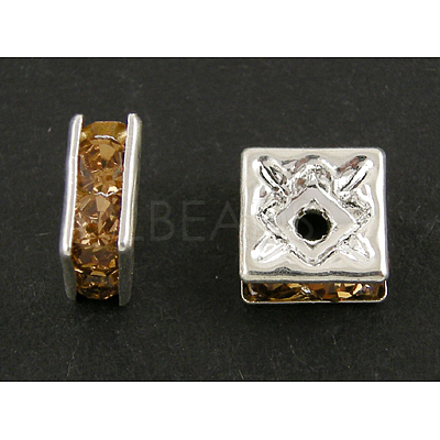 Brass Rhinestone Spacer Beads RSB072-05S-1