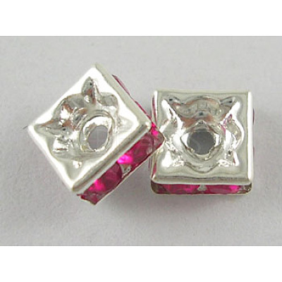 Brass Rhinestone Spacer Beads RSB6mmC35-1