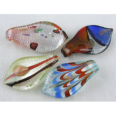 Handmade Silver Foil Glass Pendants SLSL04-1