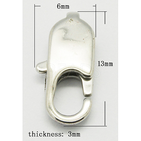 304 Stainless Steel Lobster Claw Clasps STAS-Q046-2-1
