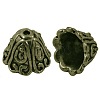 Tibetan Style Alloy Bead Caps TIBEB-EA9700YKG-AB-FF-1