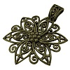 Tibetan Style Alloy Flower Big Pendants TIBEP-LF9727YKG-AB-LF-1