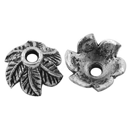 Tibetan Style Bead Caps TIBEB-LF9396YKG-AS-FF-1