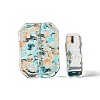 Transparent Spray Painted Glass Beads X-GLAA-I050-08I-3