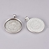 Alloy Pendant Cabochon Settings PALLOY-A13349-AS-NR-2