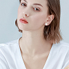 16Pcs 2 Colors Flat Round 304 Stainless Steel Barbell Cartilage Earrings EJEW-BBC0001-63-5