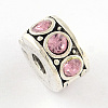 Brass Rhinestone European Clasps KK-N291-01AS-01-2