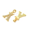 SHEGRACE Brass Micro Pave Clear Cubic Zirconia Pendants XGRQ5F521-809G-2