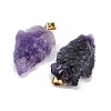 Raw Rough Natural Amethyst Pendants G-G162-01G-02-2