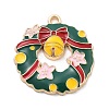 Christmas Theme Alloy Enamel Pendants X-ENAM-D060-04G-1