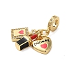 Rack Plating Brass Micro Pave Clear Cubic Zirconia Enamel European Dangle Charms X-KK-P279-45G-2